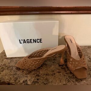 L'AGENCE Jacques 90 MM Suede Sandals.